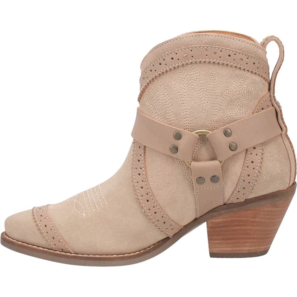 DINGO GUMMY BEAR LEATHER SAND SUEDE BOOTIE STYLE size 9.5W brand new beige - Picture 12 of 16